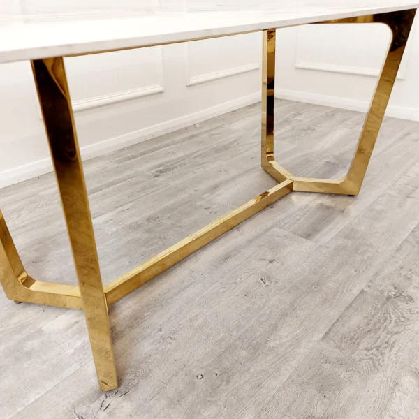 Lucien 1.8 Gold Dining Table with Pandora Gold Sintered Stone Top - Image 5