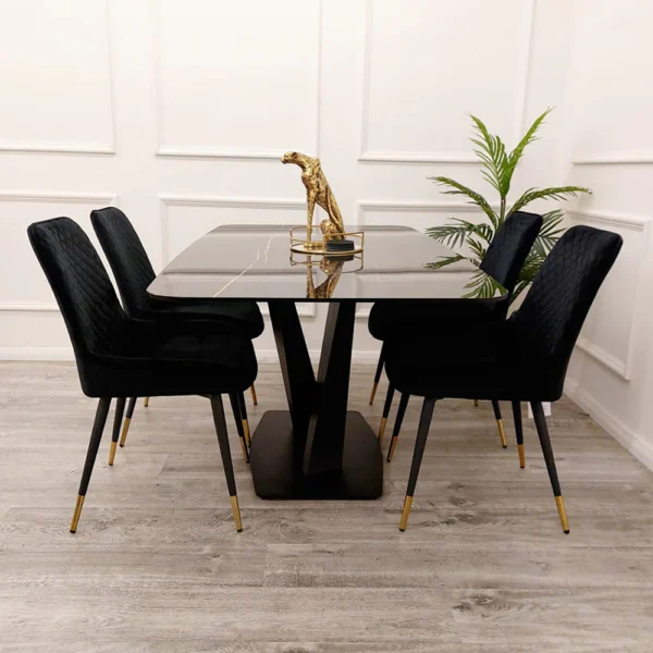 Apollo 1.6 Black Dining Table with Black Sintered Stone - Image 3