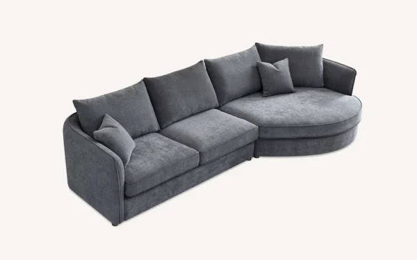 Aluxo Rubin Corner Chaise in Charcoal Boucle - Image 8