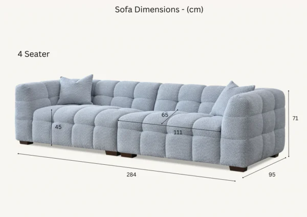 Aluxo Tribeca Sofa 4 seater in Pearl Boucle Fabric - Image 7