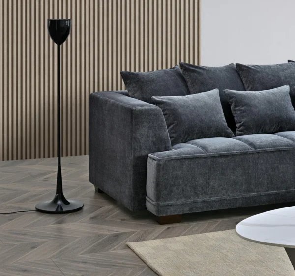 Aluxo Gramercy Corner Sofa in Steel Velvet - Image 3