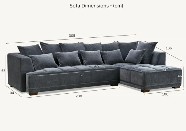 Aluxo Gramercy Corner Sofa in Steel Velvet - Image 6