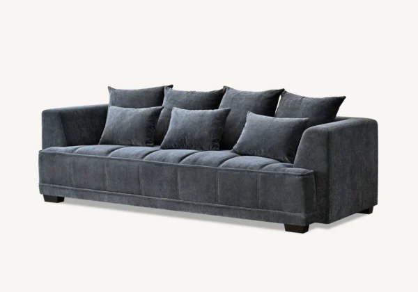 Aluxo Gramercy 3 Seater in Steel Velvet - Image 3