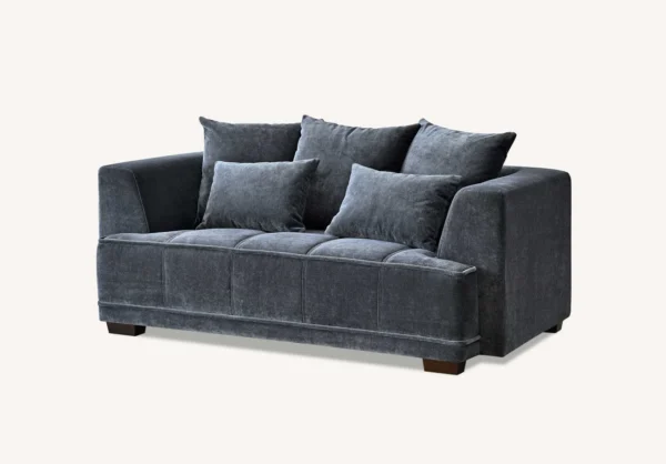 Aluxo Gramercy 2 Seater in Steel Velvet