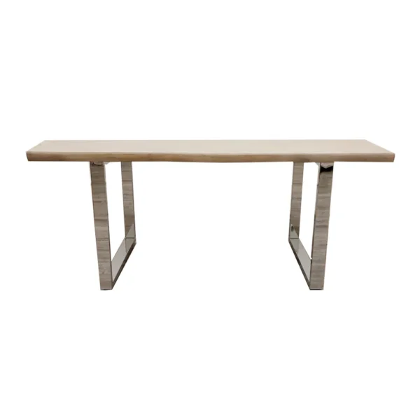 Freya 1.8 Dining Table Solid Light Pine wood with Chrome Metal Legs - Image 4