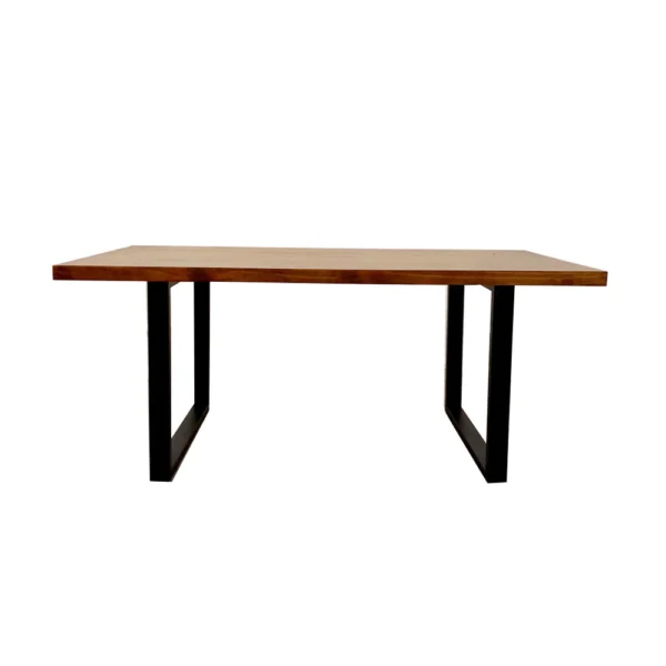 Freya 1.8 Dining Table Solid Dark Pine wood with Matt Black Metal Legs - Image 3