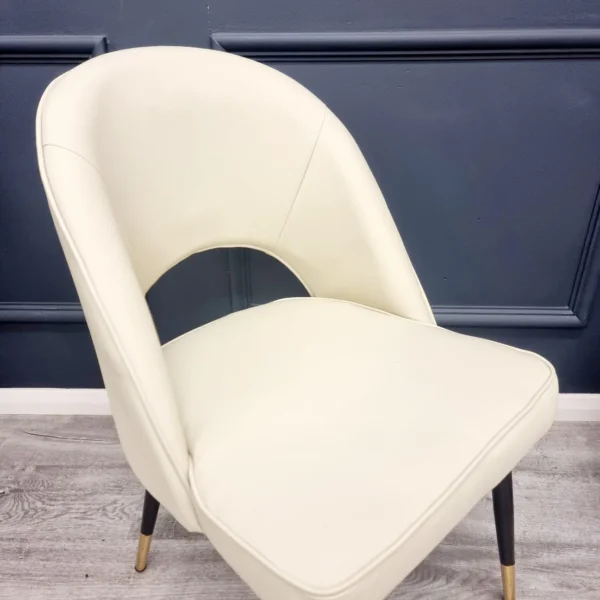 Astra Dining Chair Cream Leather - Image 2