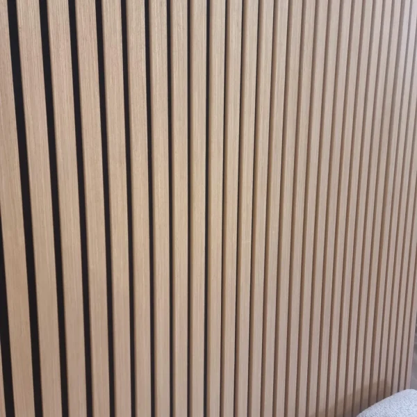 Real Wood Acoustic Slatted Wall Panels Light Oak - Image 2