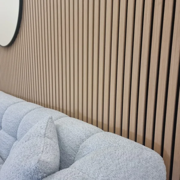 Real Wood Acoustic Slatted Wall Panels Light Oak - Image 4