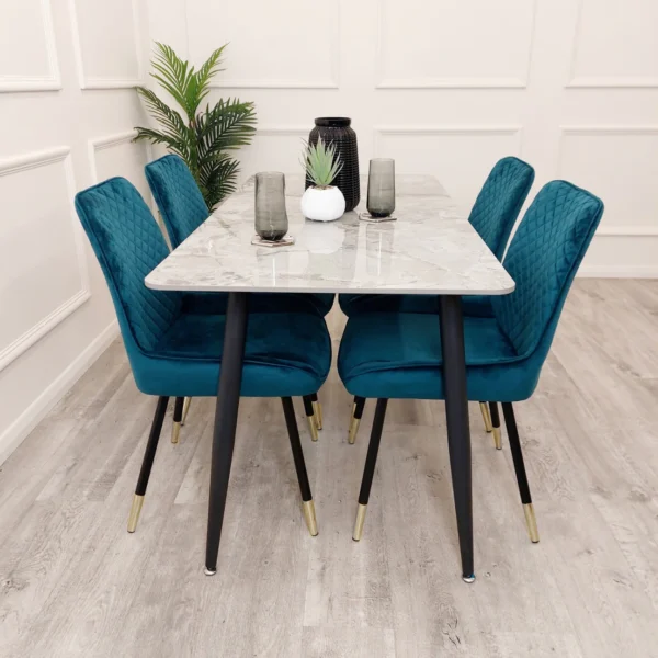 Luna Velvet Dining Chair - ALL COLOURS - Image 9