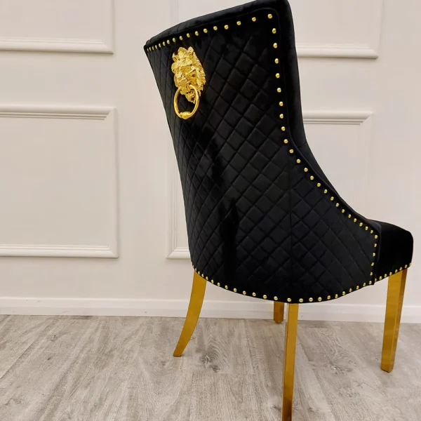 Bentley Black Dining Chair with Gold legs