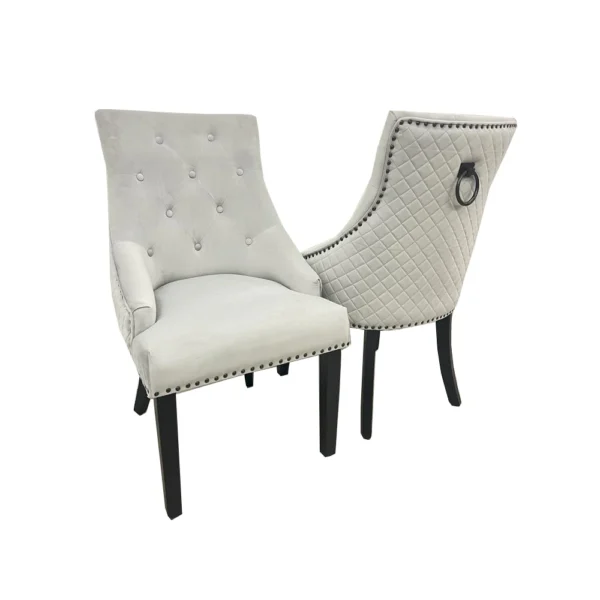 Bentley Black Leg Dining Chair in Light Grey - Image 5