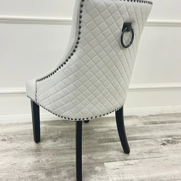 Bentley Black Leg Dining Chair in Light Grey