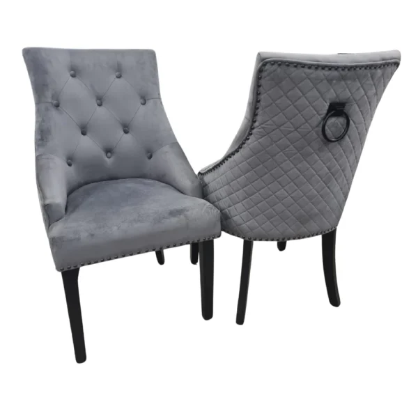 Bentley Black Leg Dining Chair In Dark Grey - Image 2