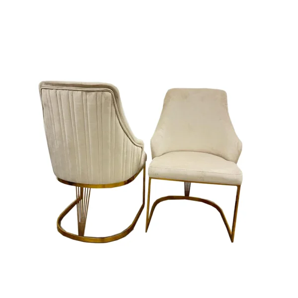 Chelmsford Velvet Dining Chair Gold Frame - Image 3