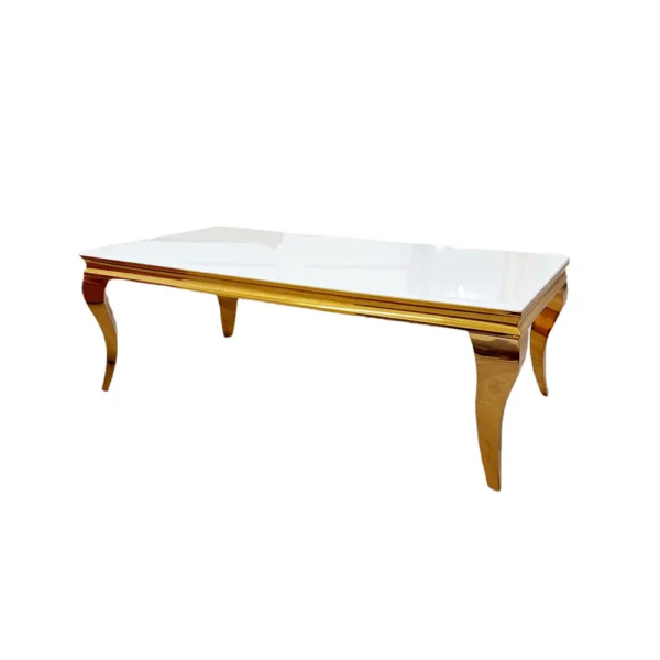 Louis Gold Coffee Table White marble - Image 4